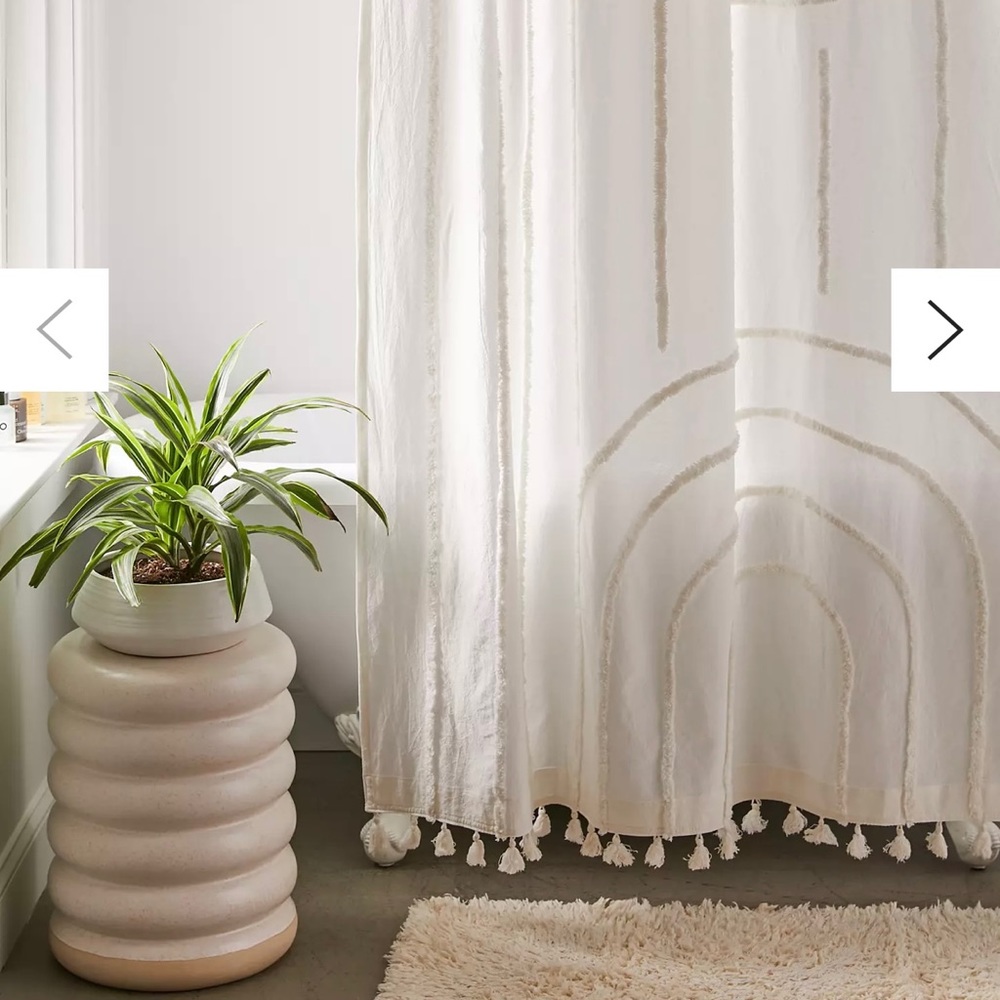 Modern Hilo tufted shower curtain